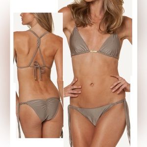 New Vix Macrame Bikini Set - Shitake tan, sz Small